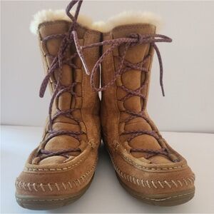 LL Bean Wicked Good Lodge Boots Unisex 5 | Shearling Lined | Rubber Sole
